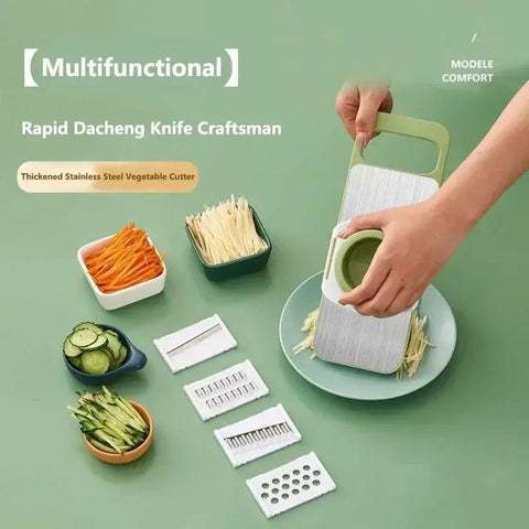 Multifunctional Stainless Steel Vegetable Slicer And Chopper - Kitchen Tool Designed For Food Preparation And Daily Cooking Routine